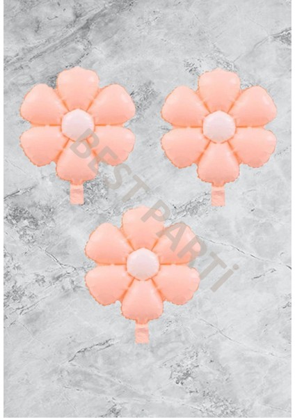 Papatya Folyo Balon Seti 3'Lü Makaron Somon