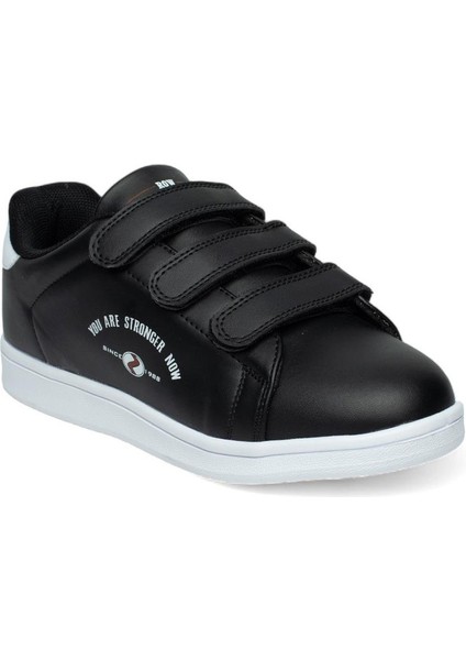 Milena 037-24 Deri Cırtlı Fashion Sneaker Ayakkabı Siyah Beyaz