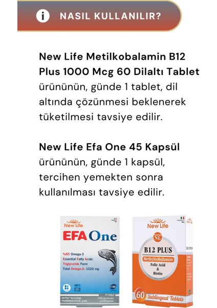 New Life B12 Plus 60 Tablet & Efa One