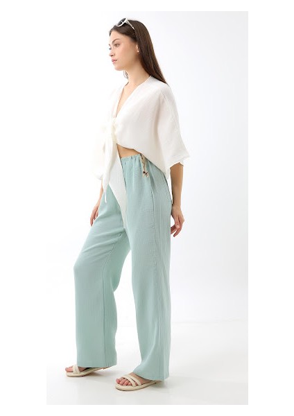 Müslin Bel Detaylı Pantolon fiyatları