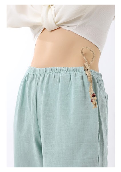 Müslin Bel Detaylı Pantolon fırsatları