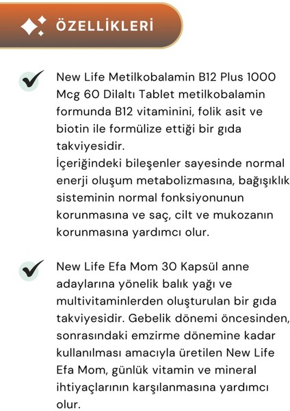 B12 Plus 60 Tablet & Efa Mom fiyatları