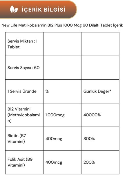 B12 Plus 60 Tablet & Efa Mom modelleri
