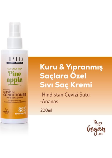 Ananas & Coconut Özlü Kuru & Yıpranmış Saçlara Özel Sıvı Saç Kremi 200ml