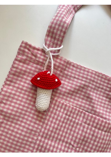 Amigurumi Örgü Mantar Lip Balm Kılıfı, Lip Gloss Kılıfı, Çanta Aksesuarı, El Yapımı Hediyelik