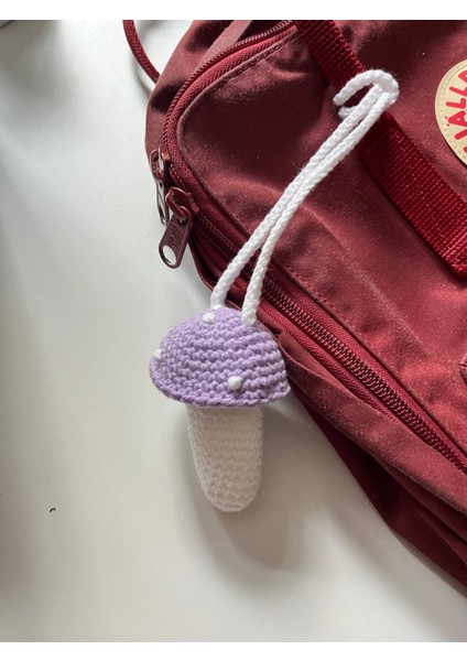 Amigurumi Örgü Mantar Lip Balm Kılıfı, Lip Gloss Kılıfı, Çanta Aksesuarı, El Yapımı Hediyelik