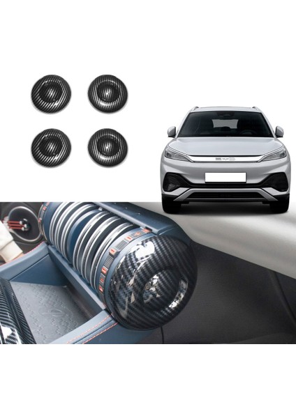 Byd Atto 3 Havalandırma Çıkış Kaplamaları, 4 Adet Set Olarak, Abs Karbon Kaplama, Siyah Renk Seçeneği Ile