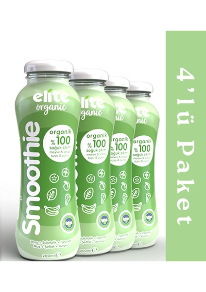 Elite Organic Muzlu Salatalıklı Smoothie 200 ml