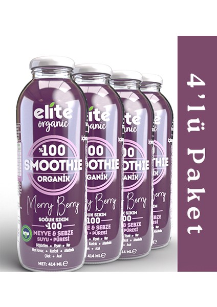 Elite Naturel Organic Smoothie Merry Berry 414 ml