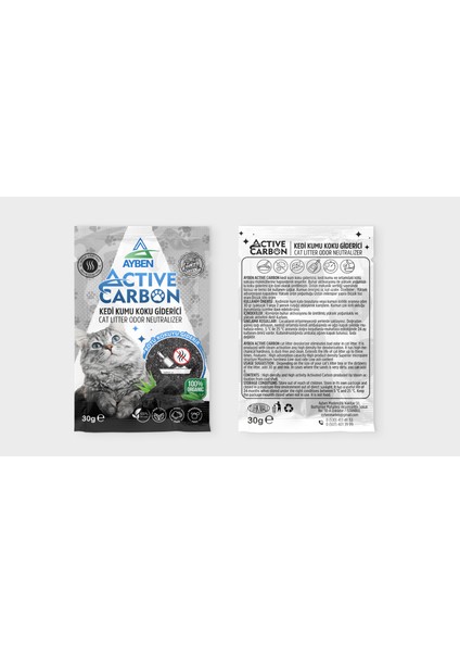 Active Carbon kedi Kumu Koku Giderici 30 gr ( 4 adet )