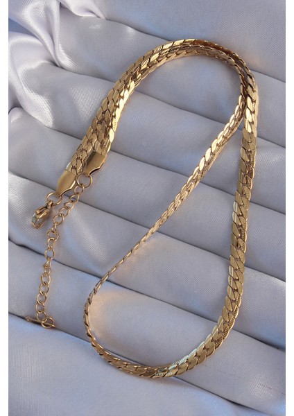 316L Çelik Gold Renk Yassı Burgu Zincir Model Kolye fiyatları