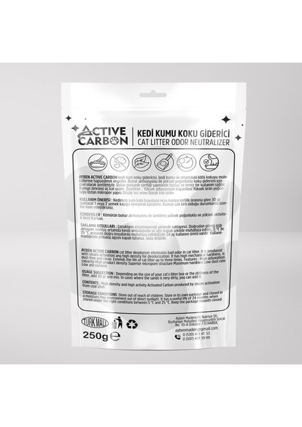 Active Carbon Kedi Kumu Koku Giderici 250 gr