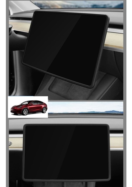 Tesla Model Y /model 3 Ön Ekran Koruyucu Çerçevesi Silikon, Siyah Renk Seçeneği Ile