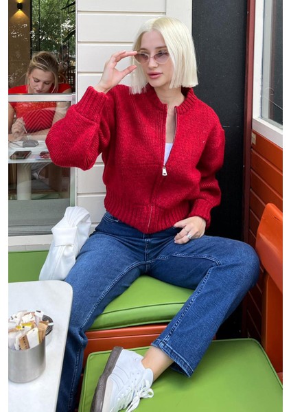 Kırmızı Uzun Kollu Fermuarlı Triko Erkek Hırka MG2061 – Rahat ve Şık Günlük Kullanım modelleri