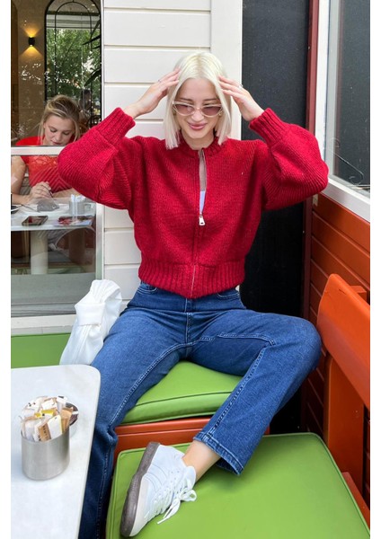 Kırmızı Uzun Kollu Fermuarlı Triko Erkek Hırka MG2061 – Rahat ve Şık Günlük Kullanım indirimleri