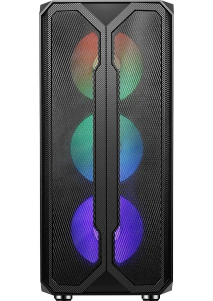 Aura 4*120MM Siyah Fan A-Rgb Şerit LED Gaming Atx Kasa