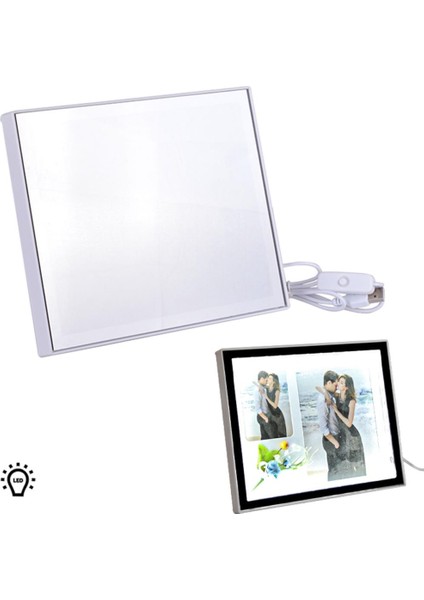 Ledli Yatay Çift Fotoğraflı Sihirli Ayna