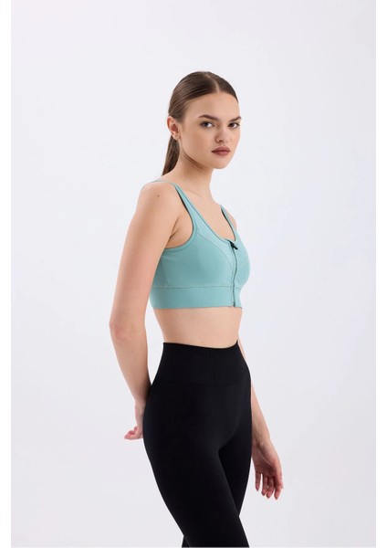 Kadın Fermuar Detaylı Büstiyer / Spor Büstiyer