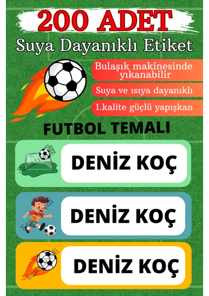 200 Adet Suya Dayanıklı Okul Etiketi Kişiye Özel Kalem Defter Kitap Sticker