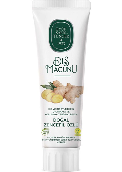 Doğal Zencefil Özlü Diş Macunu 90 ml fiyatları