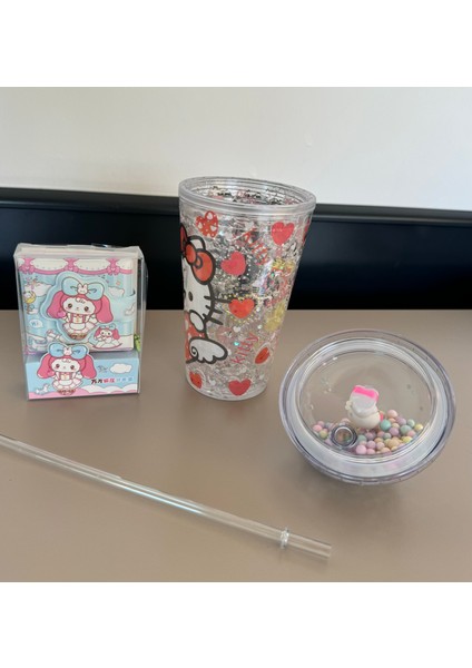 Hello Kitty ve Mini Defter Pipetli Bardak,suluk-Soğuk Içecek Suluk,kokteyl Için,çocuk Hediye