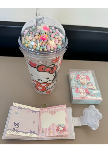 Hello Kitty ve Mini Defter Pipetli Bardak,suluk-Soğuk Içecek Suluk,kokteyl Için,çocuk Hediye