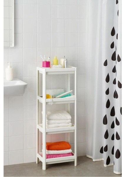 Shelf 3 Katlı Raf Ünitesi - Mutfak - Banyo Depolama Rafı