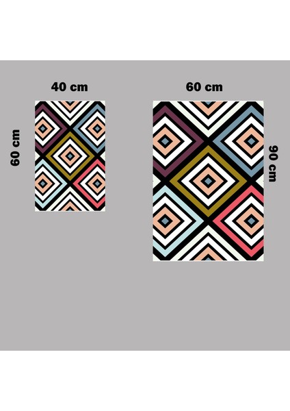 Banyo Paspas Takımı 2'Li 3d Baskılı Renkli Desenli ( 90 x 60 / 60 x 40 )