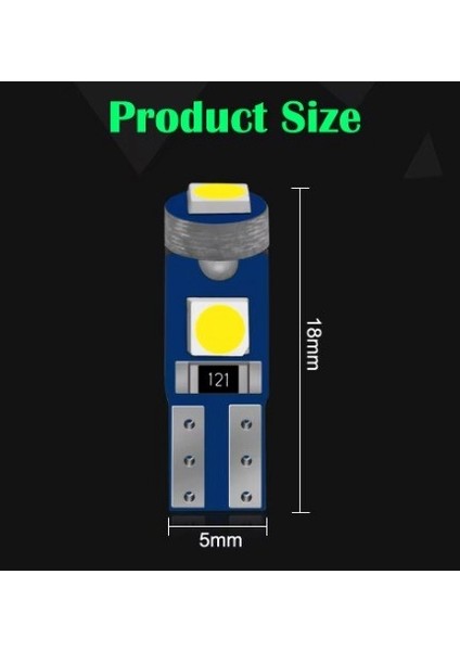 T5 Gösterge Ampulü 10 Adet LED Beyaz