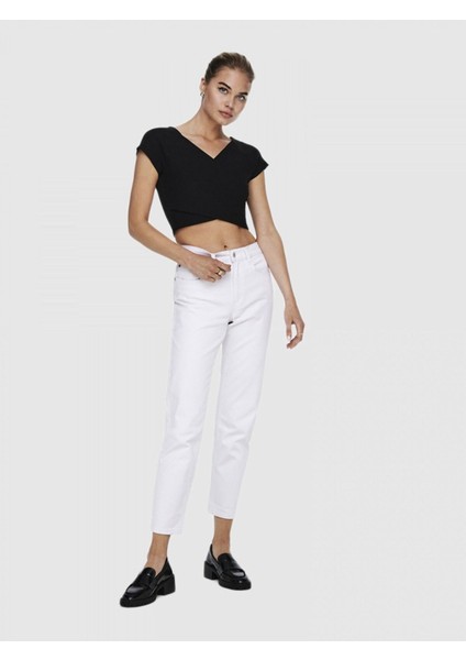 Kadın Siyah Short Top Çapraz Crop - 15230889 fiyatları