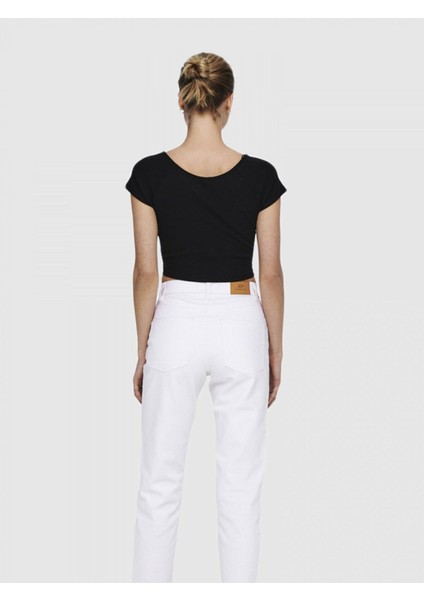 Kadın Siyah Short Top Çapraz Crop - 15230889 fırsatları