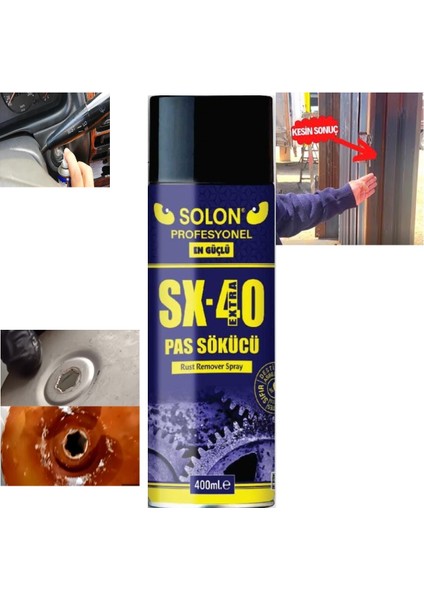 Extra Güçlü Profesyonel SX-40 Pas Sökücü Sprey 200 Ml.