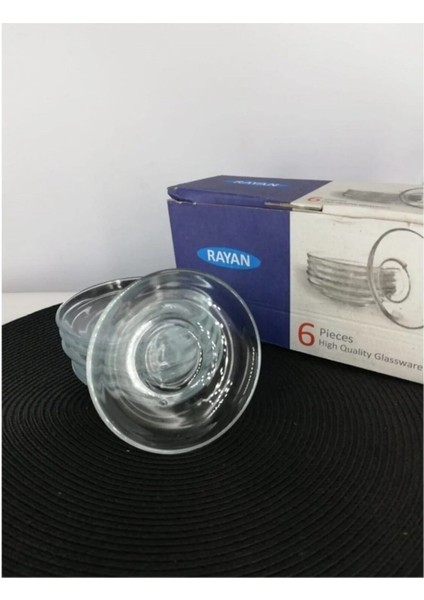 Çay Tabağı 6 Lı Underline Cam ROYALEKS-RYG3009