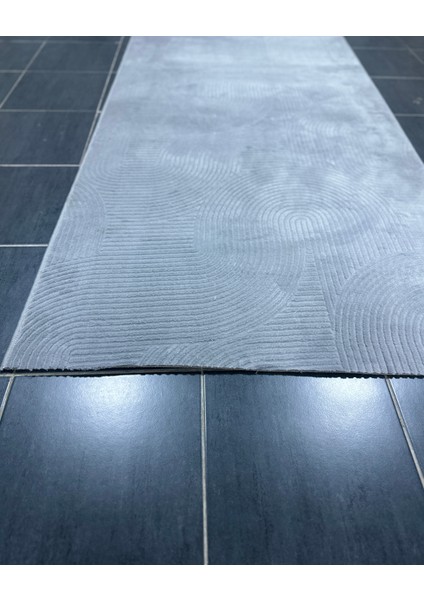 Leaf Kaymaz Taban Rölyef Gri Halı modelleri