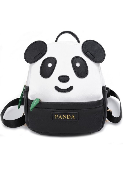 Panda Sırt Çantası Anaokulu Okul Çantası Karikatür Panda Bambu Yaprağı Çanta Çocuksu Sevimli Pu Moda Sırt Çantası (Yurt Dışından)