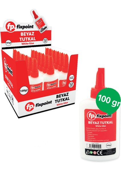 Çok Amaçlı Beyaz Tutkal 100 gr Fixpoint P 1954 12'li Paket