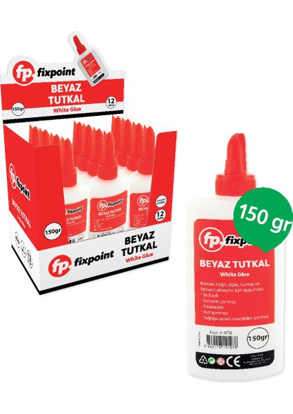 Çok Amaçlı Beyaz Tutkal 150 gr Fixpoint P 1978 12'li Paket