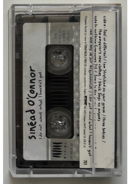 Sinead O'connor I Do Not Want What I Haven't Got Kaset (Orjnal Dönem Kağıt Baskı Kaset) fiyatları