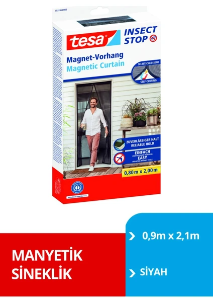 Mıknatıslı Kapı Sineklik Orta 0,9m x 2,1m Siyah