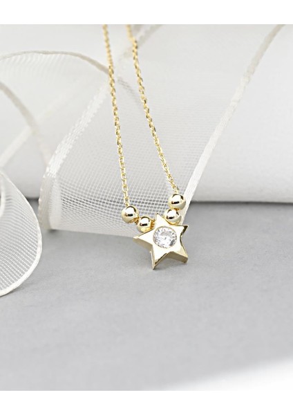 18K Serie Oro Tektaş Yıldız Minimal Dorika Kadın Gümüş Kolye fiyatları