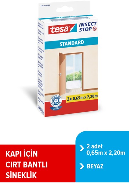 Sineklik Standart Çırt Bantlı Beyaz Kapı İçin