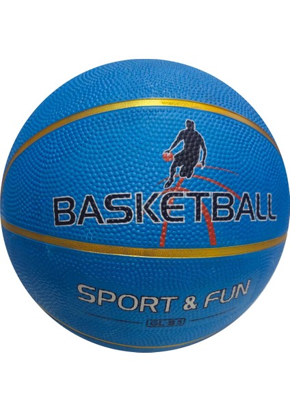 Brc-5 Basket Topu  Kauçuk Soft Touch Basketbol Topu Mavi No 5 + Pompa + Havlu Bileklik