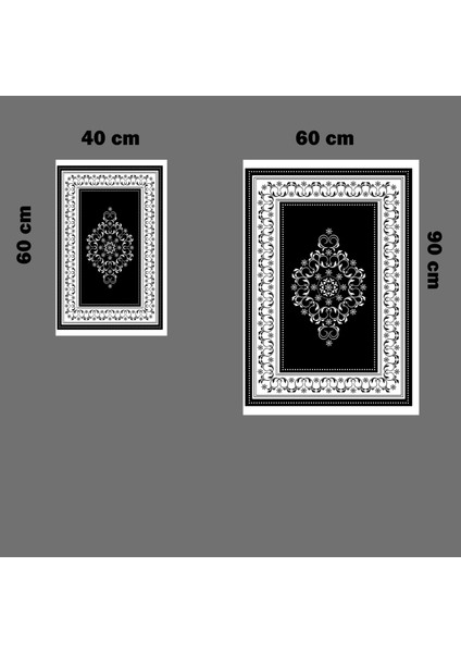 Banyo Paspas Takımı Siyah Çizgili Çiçek Desenli 2'Li 3d Dijital Baskılı fiyatları