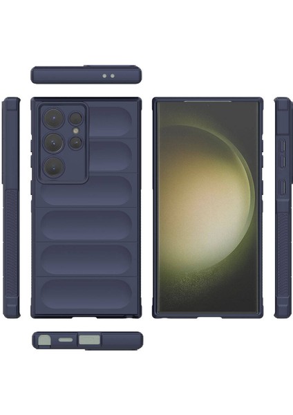 Samsung Galaxy S24 Ultra Uyumlu Kılıf Esnek Tpu Oyuklu Arka Yüzey Tasarımlı Silikon Kapak