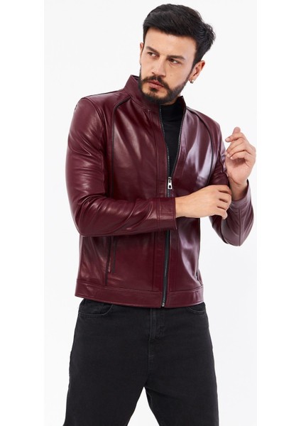 DER198 Deri Erkek Bordo Mont