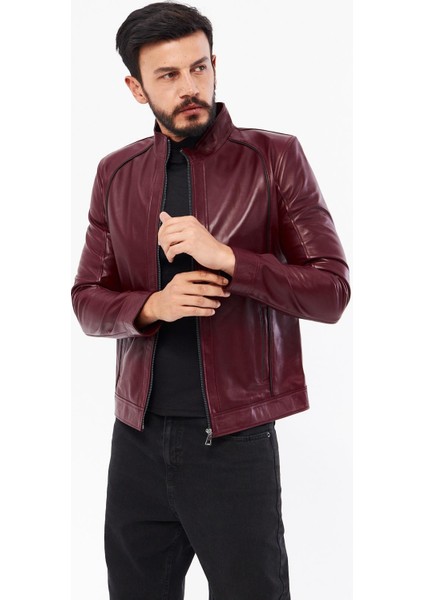 DER198 Deri Erkek Bordo Mont fiyatları