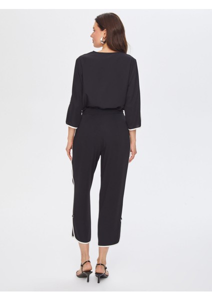 Renk Bloklu Paçası Metal Aksesuarlı Caprı 69468 fırsatları