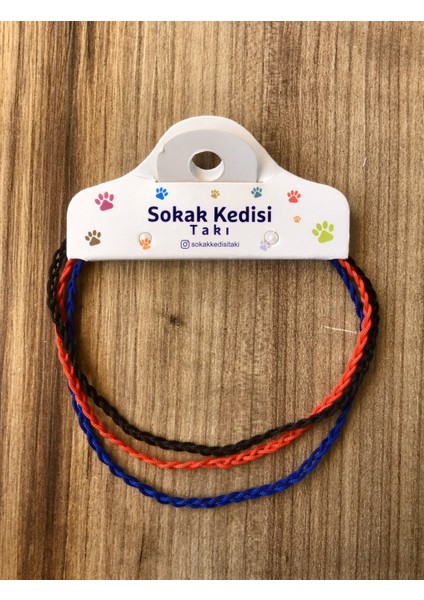 Üçlü Kombin Ip Örgü Halhal (Lacivert-Kırmızı-Siyah)