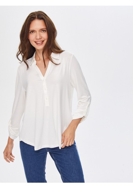 Kaçık Yaka Uzun Kollu T-Shirt 00015-1 fiyatları