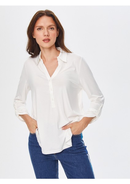 Kaçık Yaka Uzun Kollu T-Shirt 00015-1 modelleri